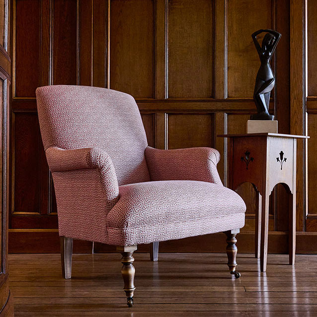 Snape Chair in RHS Collection Gertrude Jekyll Lattice Red